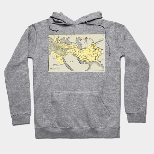 Vintage Map of Alexander The Greats Empire (1913) Hoodie by Bravuramedia